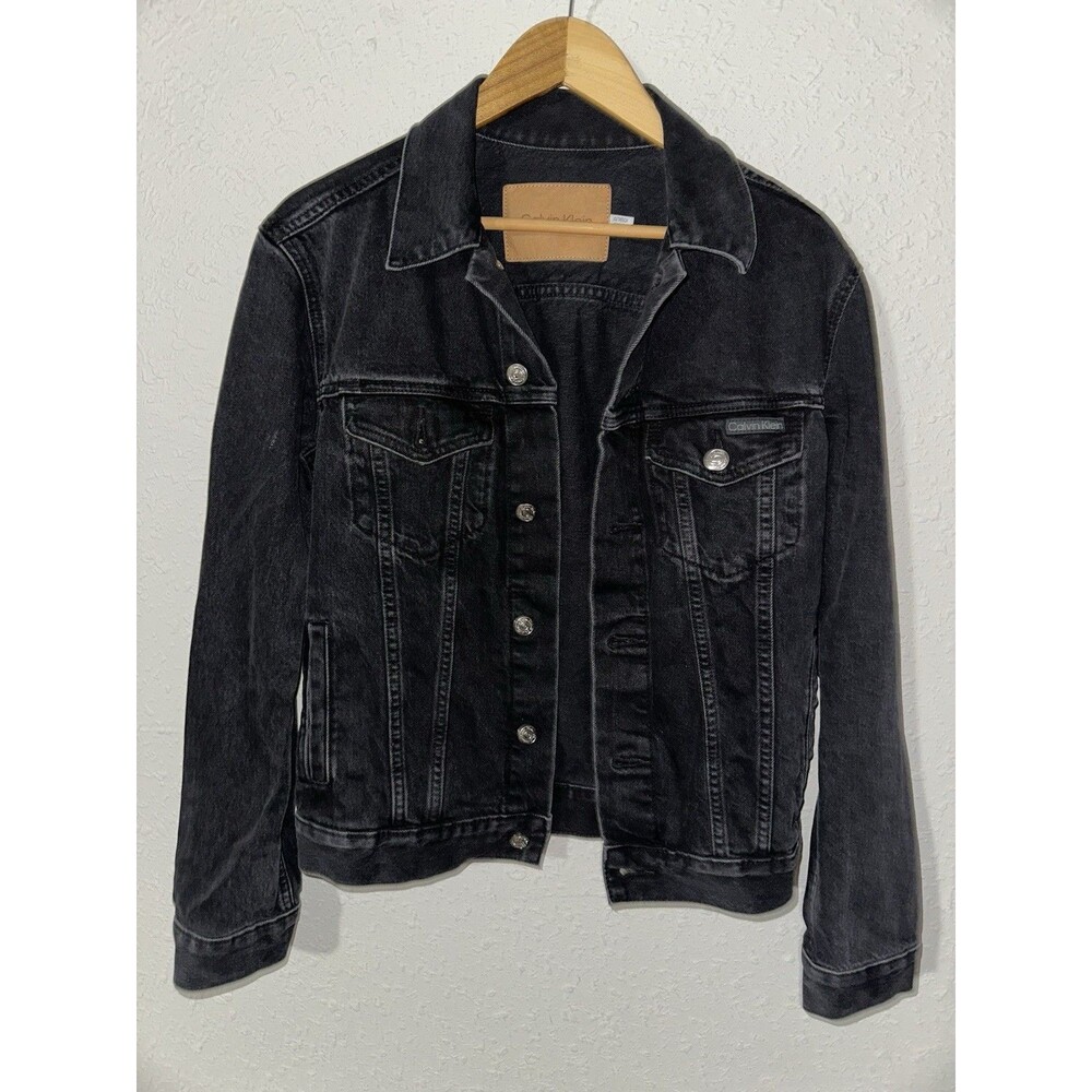 Calvin Klein Women’s Sz XS Trucker Jeans Denim Jacket Excellent Rodeo Cowgirl